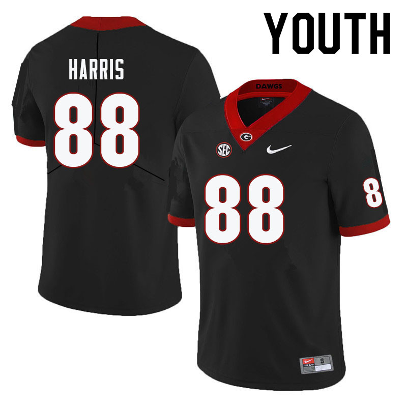 Youth #88 Jackson Harris Georgia Bulldogs College Football Jerseys-Black - Click Image to Close